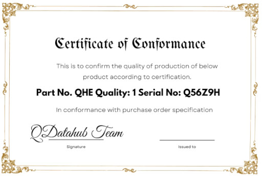 Certificate of Conformance and ITP in Q.Shop